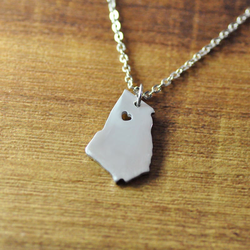 Custom necklace custom map necklace silver Etsy