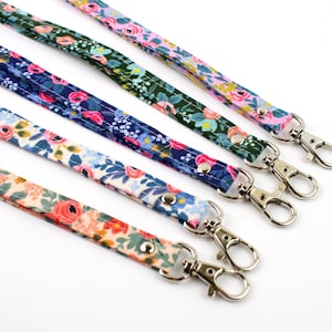 Floral Lanyard, Girly Lanyard, Cute ID Holder, Stocking Stuffer, Girl Lanyard, Boho Gift, Floral Fabric