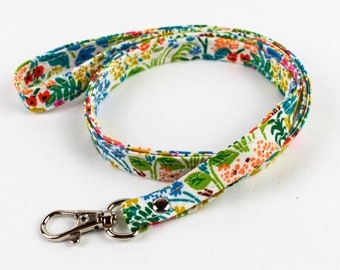 Meadow Flowers, Bright Floral Lanyard ID Holder, Cute Teacher Gift, Gift Under 15