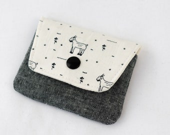 Goat Wallet, Cute Animal Wallet, Business Card Holder, Kids Wallet, Minimalist Wallet, Bird Card Holder, Fox Wallet