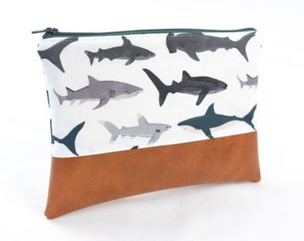 Shark Wallet, Shark Crossbody Bag, Phone Wristlet Wallet, Shark Zipper Pouch, Shark Gift, Phone Clutch