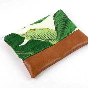 Banana Leaf Wallet, Small Crossbody, Palm Wristlet Wallet, Tropical Clutch, Clutch Wallet, Vegan Womens Wallet image 5