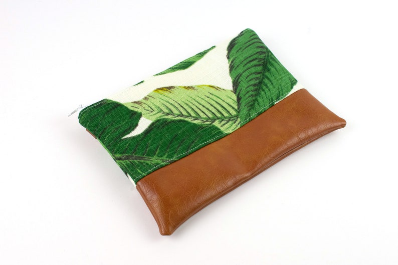 Banana Leaf Wallet, Small Crossbody, Palm Wristlet Wallet, Tropical Clutch, Clutch Wallet, Vegan Womens Wallet image 5