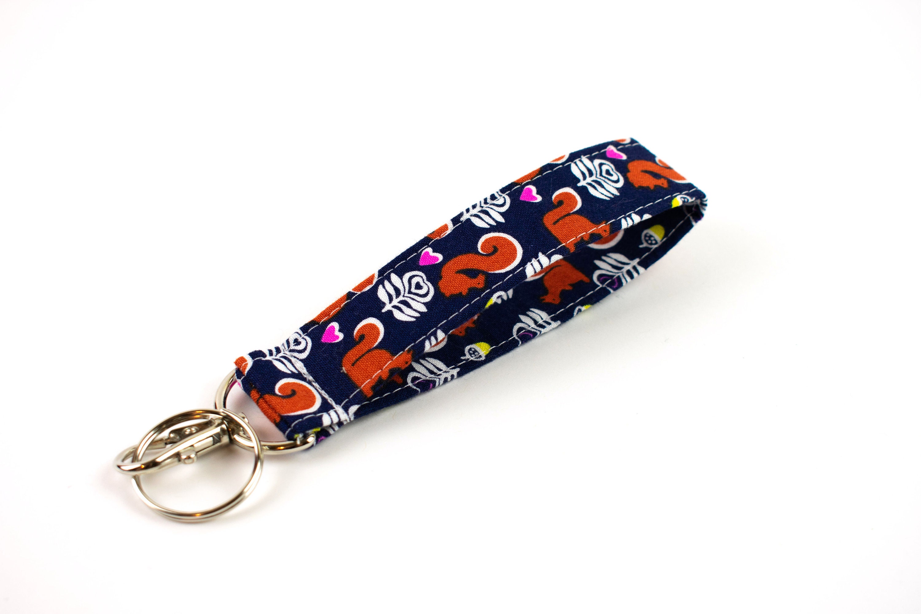 Squirrel Keychain Cute Keychain Wristlet Key Fob Squirrel Etsy