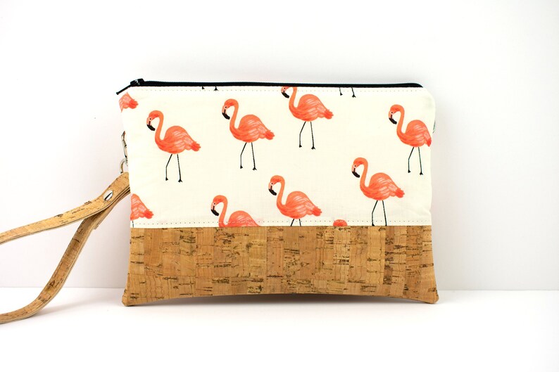 Flamingo Wallet Small Purse Flamingo Print Wristlet Wallet Etsy