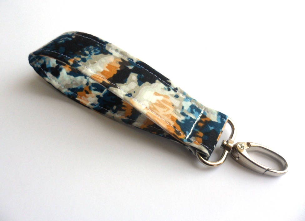 Fabric Key Fob Grunge Wristlet Keychain Key Fob Long Etsy