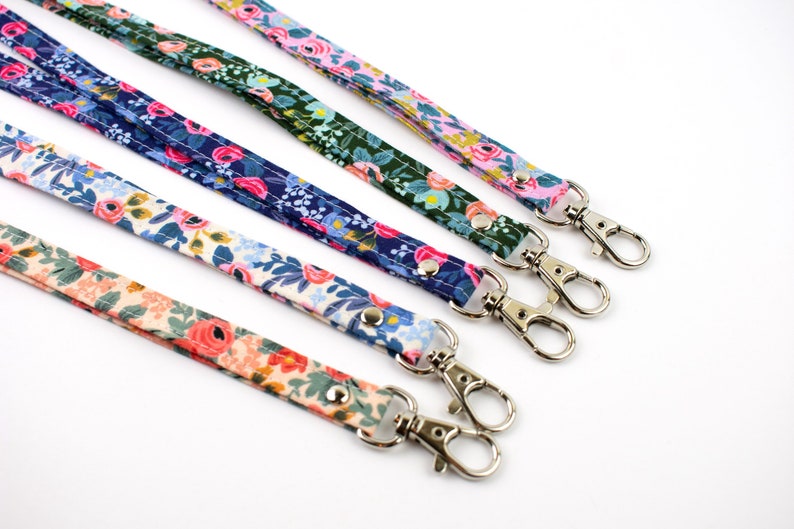 Floral Lanyard, Girly Lanyard, Cute ID Holder, Stocking Stuffer, Girl Lanyard, Boho Gift, Floral Fabric image 1