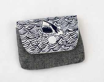 Shark Wallet, Small Card Holder, Kids Wallet, Shark Card Wallet, Small Business Card Holder