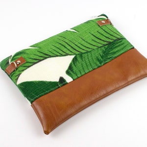 Banana Leaf Wallet, Small Crossbody, Palm Wristlet Wallet, Tropical Clutch, Clutch Wallet, Vegan Womens Wallet image 4