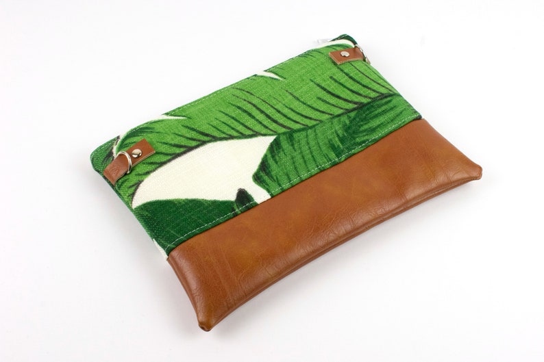 Banana Leaf Wallet, Small Crossbody, Palm Wristlet Wallet, Tropical Clutch, Clutch Wallet, Vegan Womens Wallet image 4