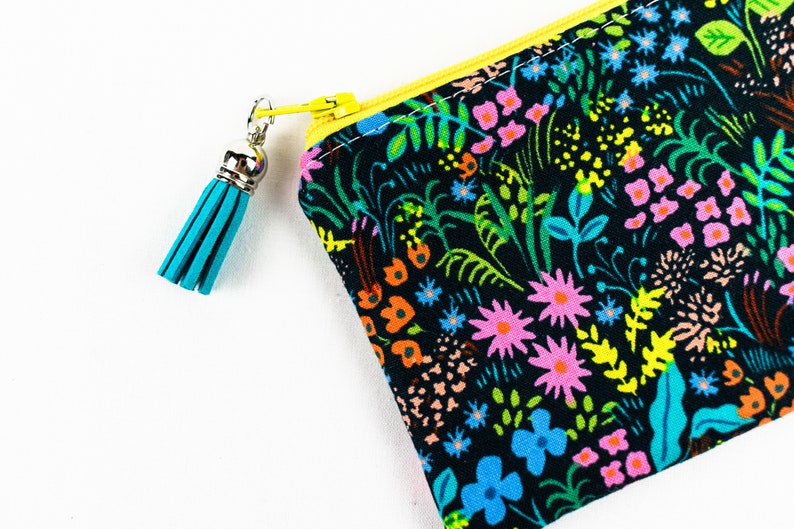 Bright Floral Mini Wallet Floral Lanyard Keychain Student ID Holder Gift Floral ID Wallet Cute Coin Purse