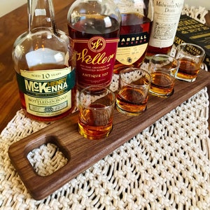 Whiskey Flight Tasting Board with 4 Glasses