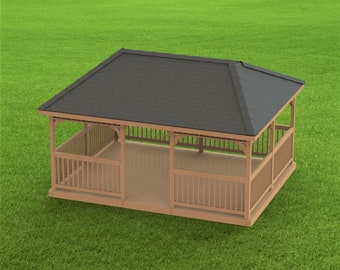 Garden Gazebo Building Plans I Hip Roof 12 x 16 Etsy Garden Gazebo Building Plans I Hip Roof 12 x 16 Etsy