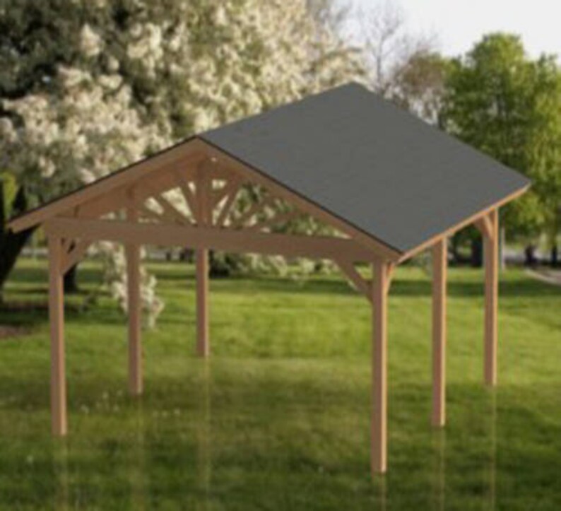 Gable Roof Gazebo Building Plans 16'x16' Perfect for Spas Etsy