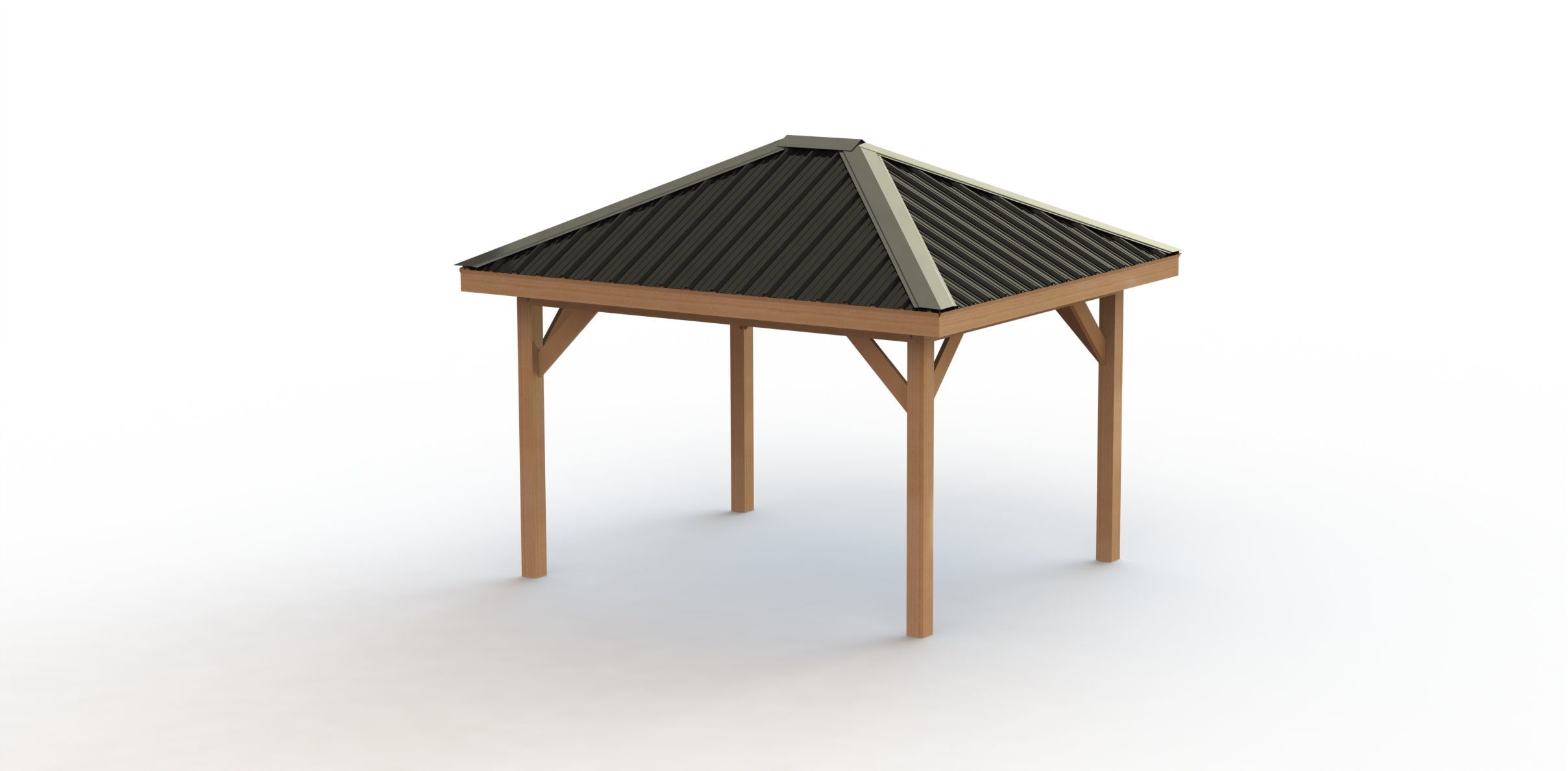 Hip Roof Gazebo Building Plans 10' X 12' With Metal Roof Perfect for