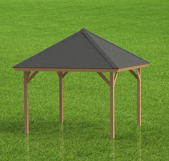 Hip Roof Gazebo Building Plans 14' X 14 