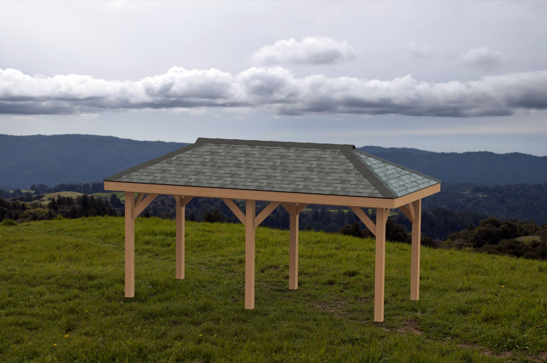 Hip Roof Gazebo Step by Step Building Plans 8' X 18' With Permit