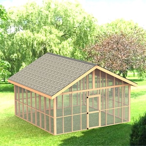 Screened In Gazebo Building Plans I Gable Roof - 18 x 18