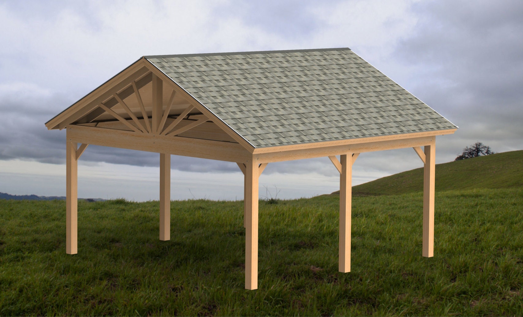 Gable Roof Gazebo Building Plans 20'x20' Perfect for Spas Etsy Canada