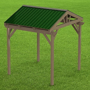 Gable Steel Roof Gazebo Building Plans 12&#39; x 12&#39; Perfect for Hot Tubs