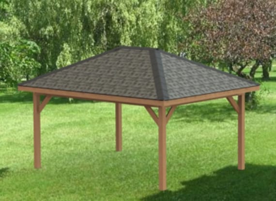 Hip Roof Gazebo Building Plans 12' X 16 
