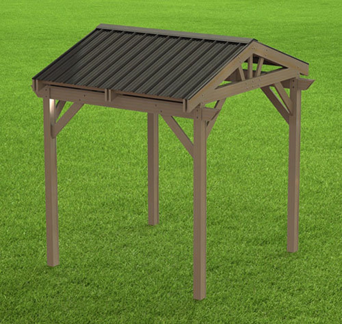 Gable Steel Roof Gazebo Building Plans 10' X 10' Etsy