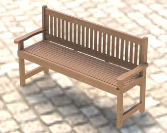 6ft English Style Garden Bench Woodworking Plans/Instructions