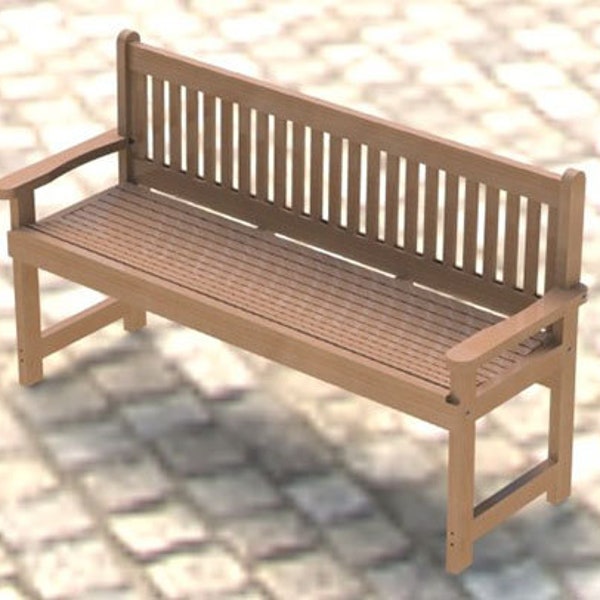 6ft English Style Garden Bench Woodworking Plans/Instructions