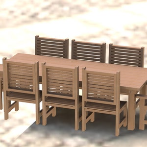 8ft Patio Table with Chairs Woodworking Plans