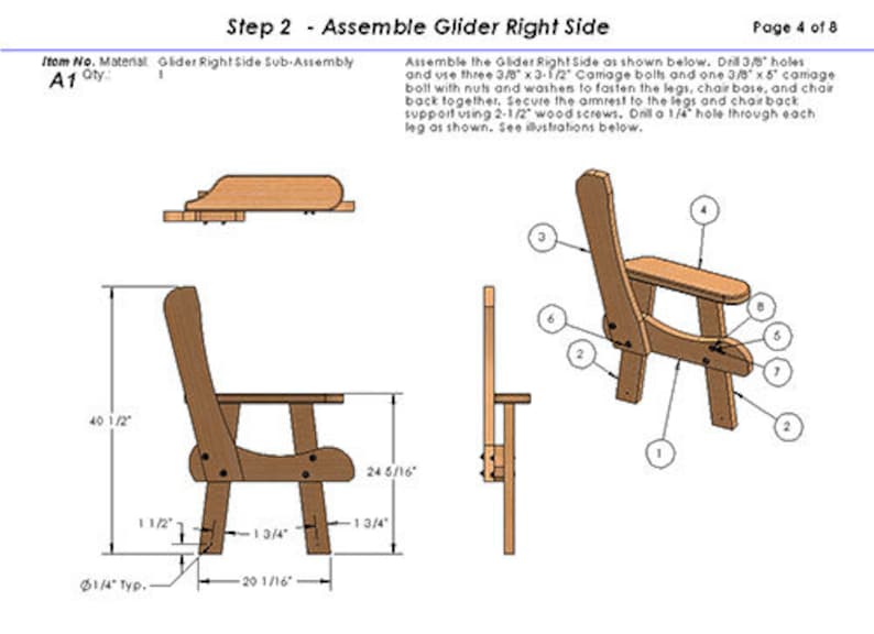 Wooden Lawn Chair Building Plans Etsy