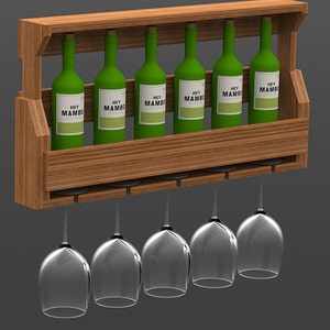 Wall Mounted Wine Rack Woodworking Plans (Instructions)