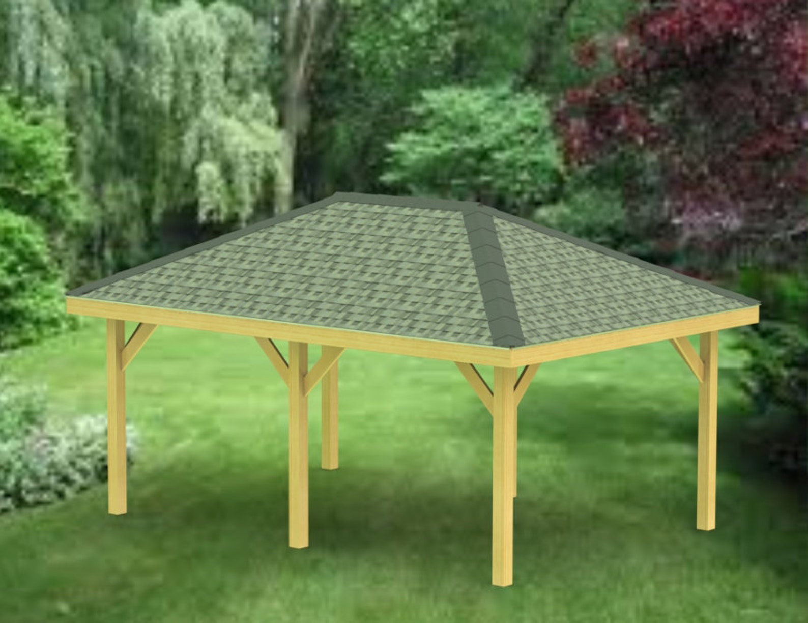 Hip Roof Gazebo Step by Step Building Plans 10' X 20' With Permit