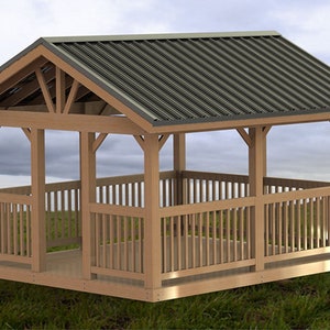Garden Cabana Building Plans 12 &#39;x 14&#39; - Metal Gable Roof