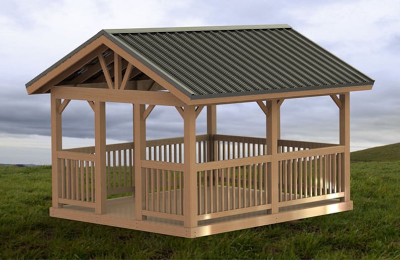 Garden Cabana Building Plans 12 'x 14' Metal Gable Etsy
