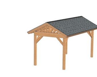 Gable Roof Gazebo Building Plans 8'x16' Perfect for Spas