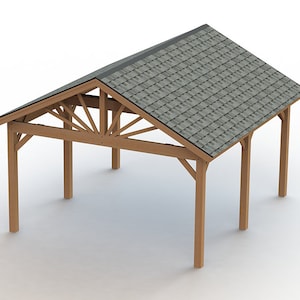 Gable Roof Gazebo Building Plans 18&#39;x20&#39; Perfect for Spas