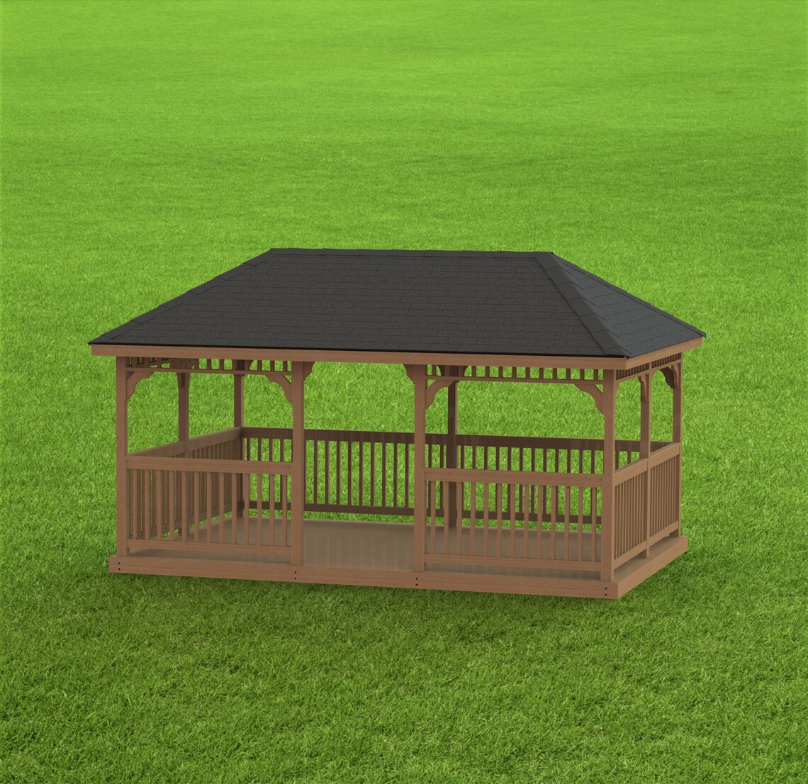Garden Gazebo Building Plans I Hip Roof 12 X 16 Etsy