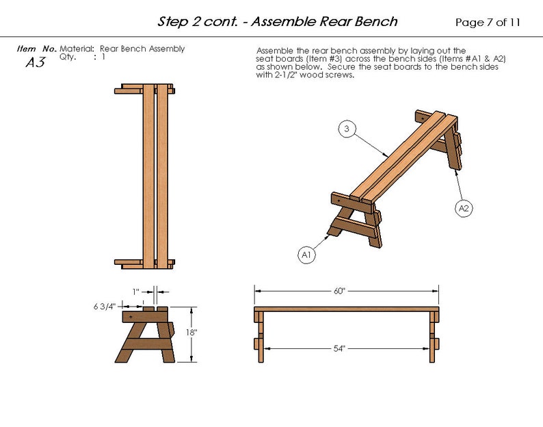 Convertible 6ft Bench to Picnic Table Combination Building - Etsy UK