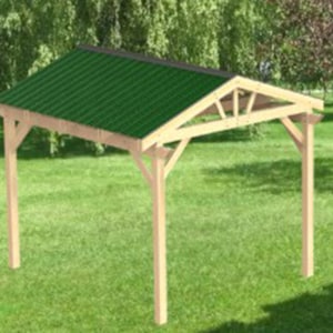 Gable Steel Roof Gazebo Building Plans 12&#39; x 14&#39; Perfect for Hot Tubs