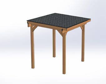 10' x 8' Lean-To Pavilion Building Plans