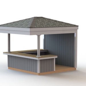 10&#39; x 10&#39; Covered Outdoor Bar Building Plans