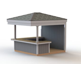 10&#39; x 10&#39; Covered Outdoor Bar Building Plans