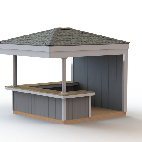 10' x 10' Covered Outdoor Bar Building Plans