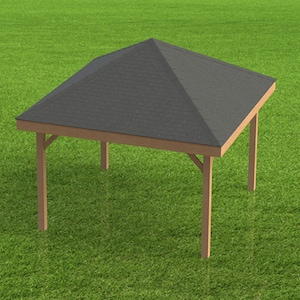 Hip Roof Gazebo Building Plans 16&#39; x 16&#39; Perfect for Spas