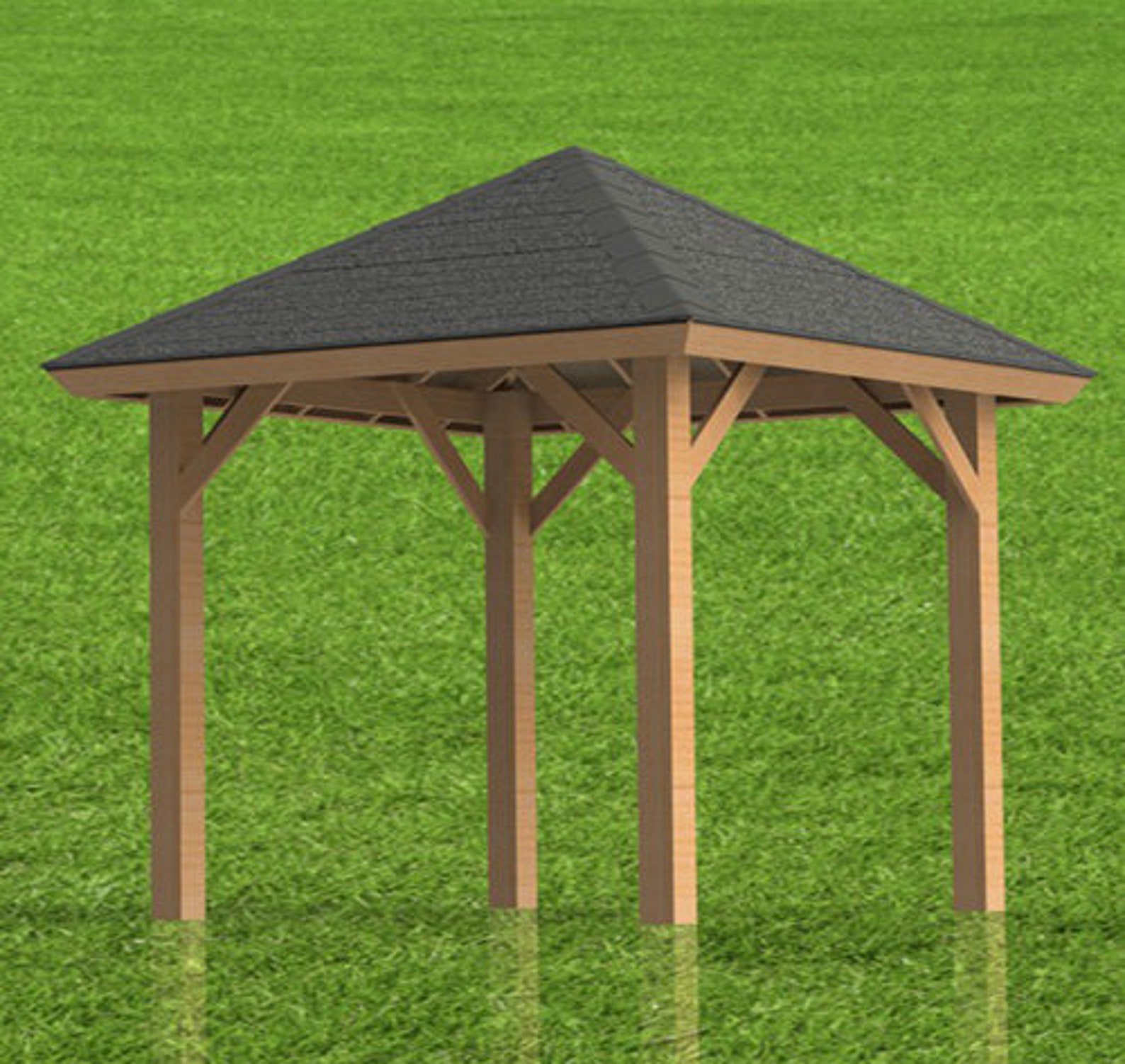 Hip Roof Gazebo Building Plans 10' X 10' Perfect for Spas Etsy