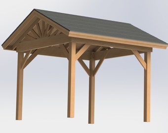 Gable Roof Gazebo Building Plans 10&#39;x10&#39; Perfect for Spas