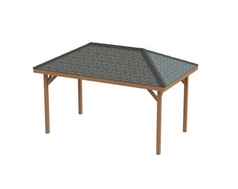 Hip Roof Gazebo Building Plans 10' x 18' Perfect for Spas