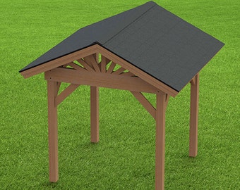 Gable Roof Gazebo Building Plans 8'x8' Perfect for Spas