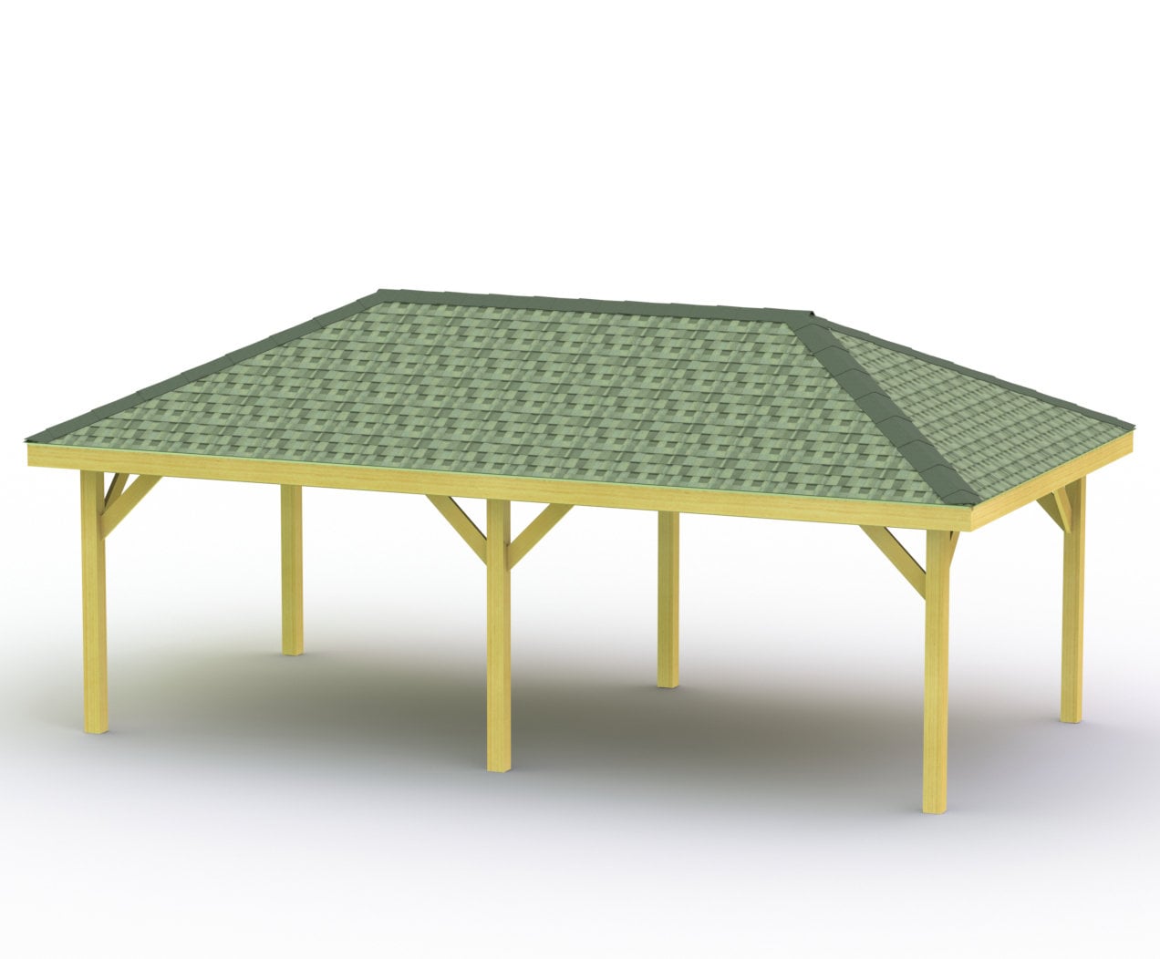 Hip Roof Gazebo Building Plans 14' x 24' Perfect for Spas