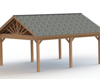 Gable Roof Gazebo Building Plans 20'x24' Perfect for Spas